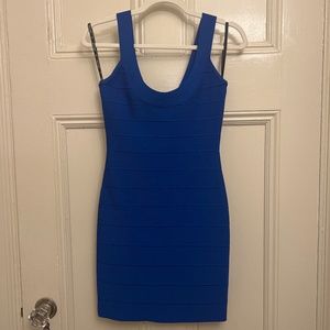 Herve Leger Bright Blue Bandage Dress